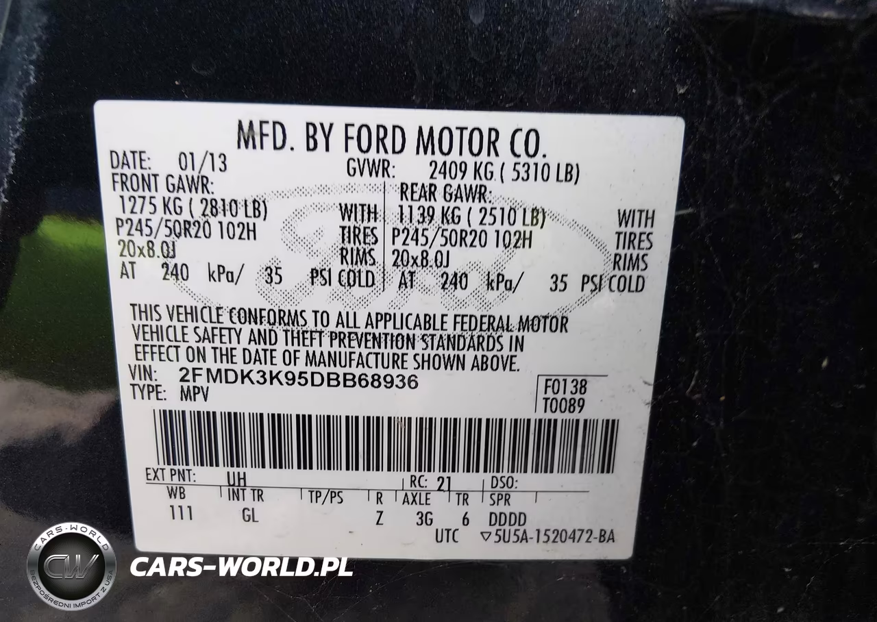 2013 Ford Edge Limited VIN:2FMDK3K95DBB68936 - 9