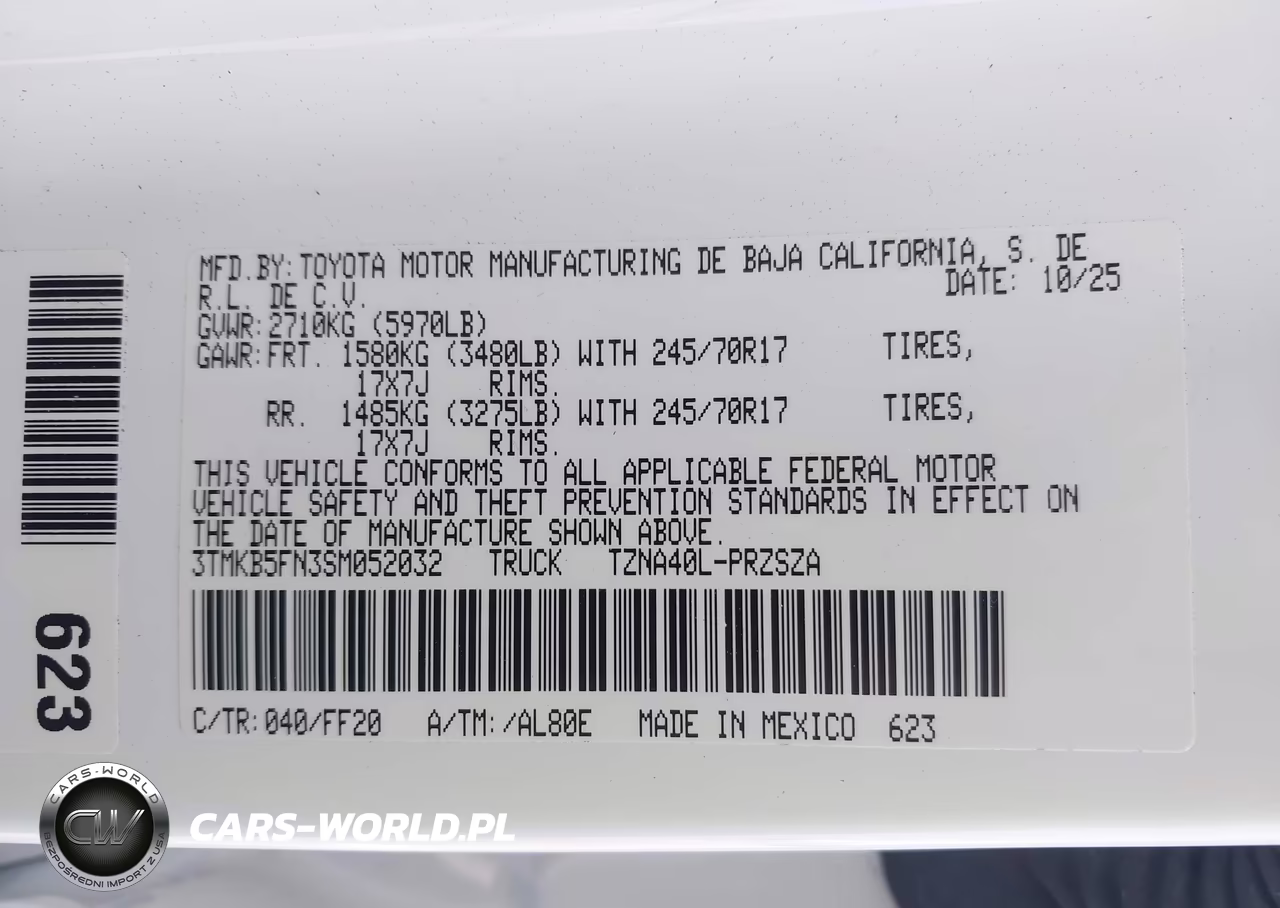 2025 Toyota Tacoma Sr5 VIN:3TMKB5FN3SM052032 - 9