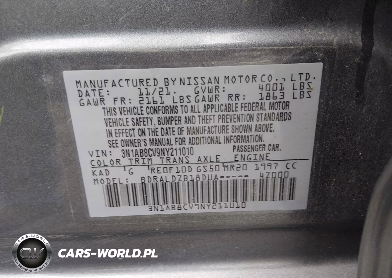 2022 Nissan Sentra Sv Xtronic Cvt VIN:3N1AB8CV9NY211010 - 9