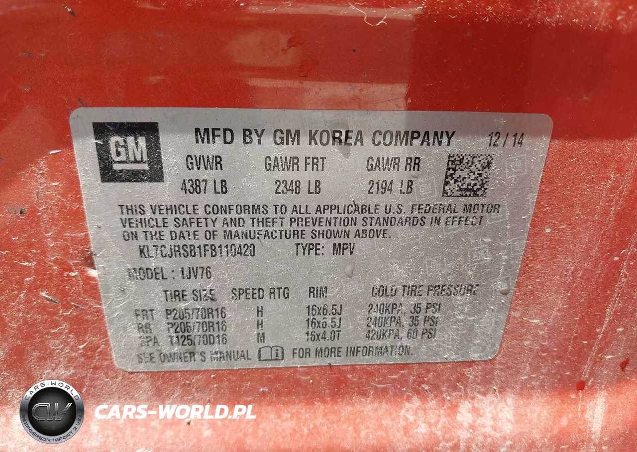 2015 Chevrolet Trax Lt VIN:KL7CJRSB1FB110420 - 9