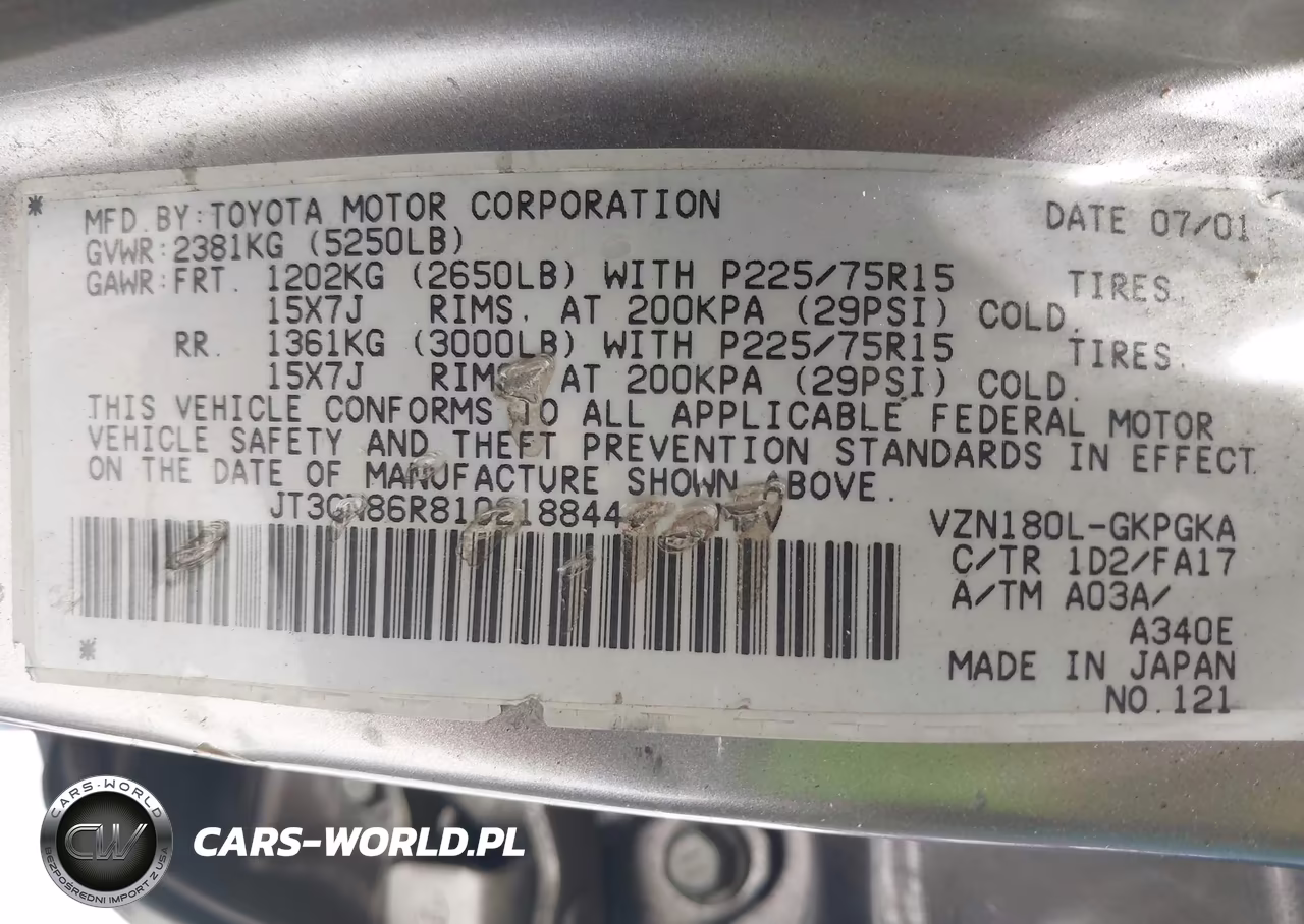 2001 Toyota 4Runner Sr5 V6 VIN:JT3GN86R810218844 - 9