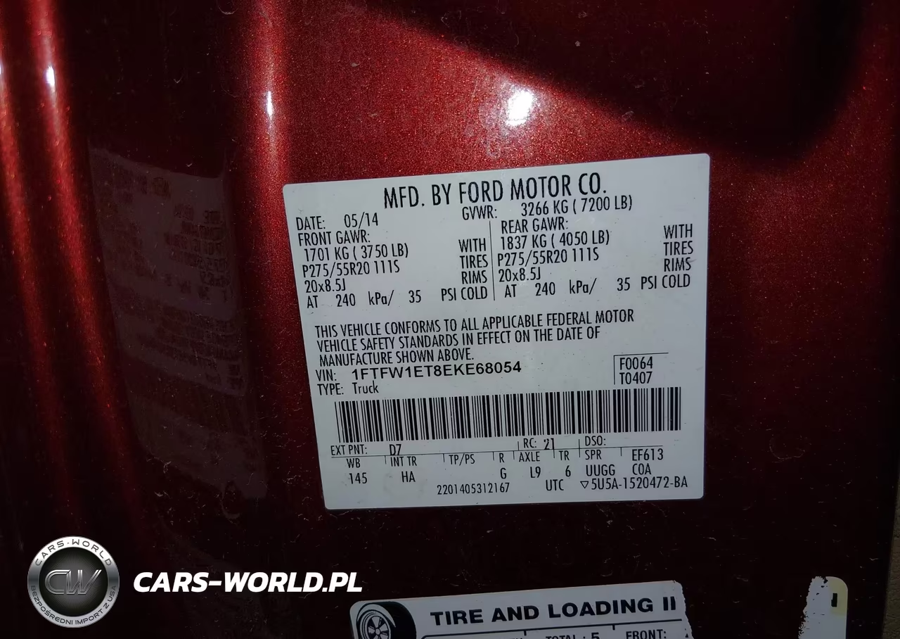 2014 Ford F-150 Lariat VIN:1FTFW1ET8EKE68054 - 9