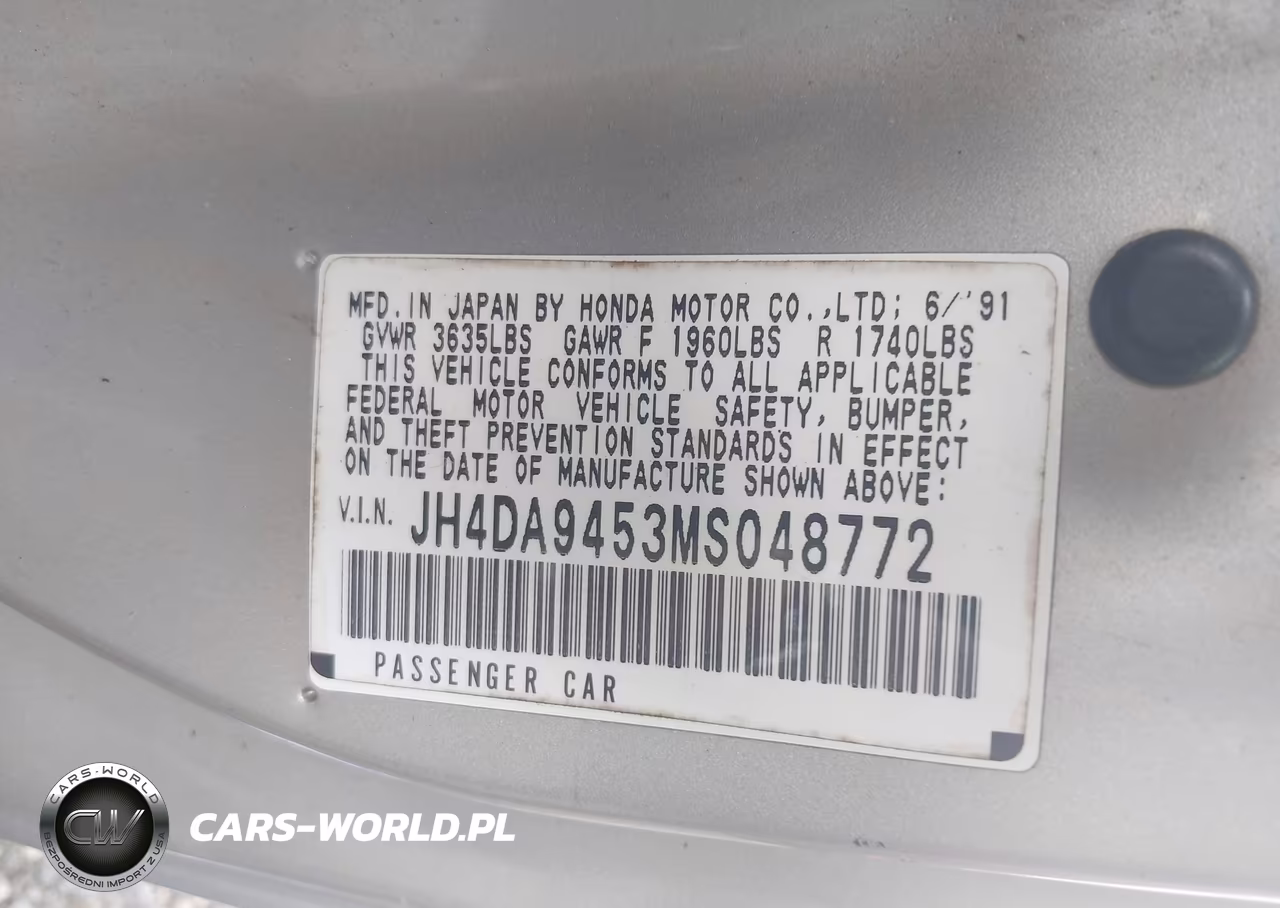 1991 Acura Integra Ls VIN:JH4DA9453MS048772 - 9