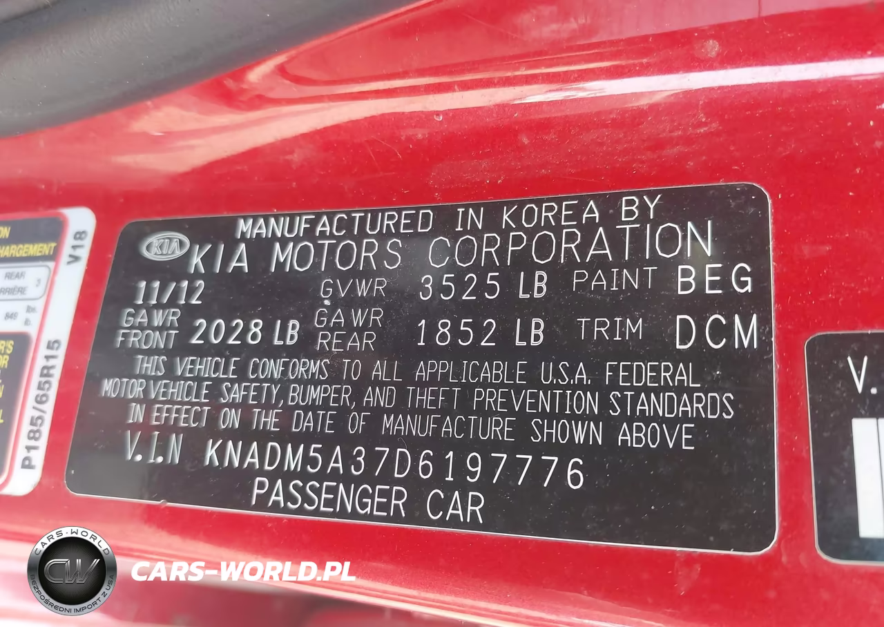 2013 Kia Rio Lx VIN:KNADM5A37D6197776 - 9