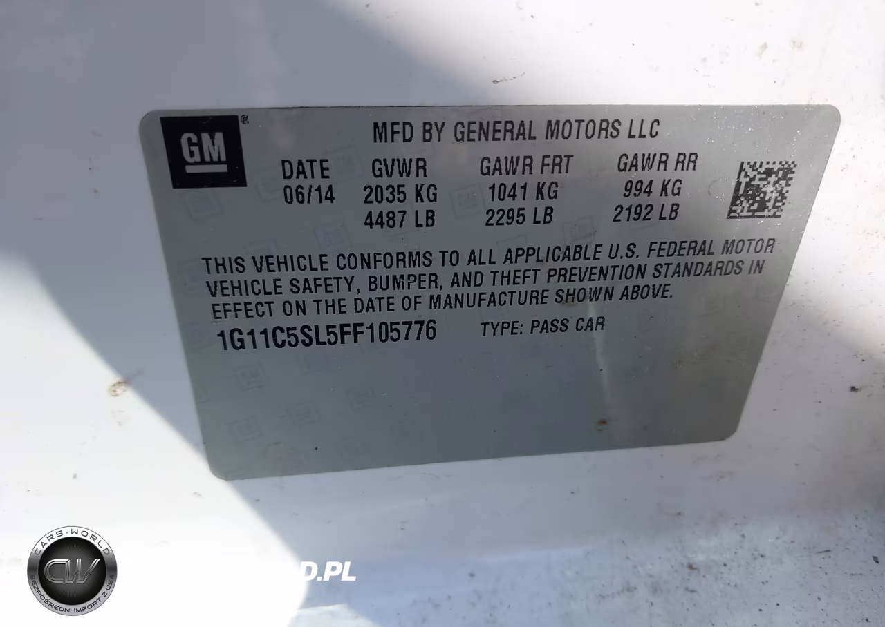 2015 Chevrolet Malibu 1Lt VIN:1G11C5SL5FF105776 - 9