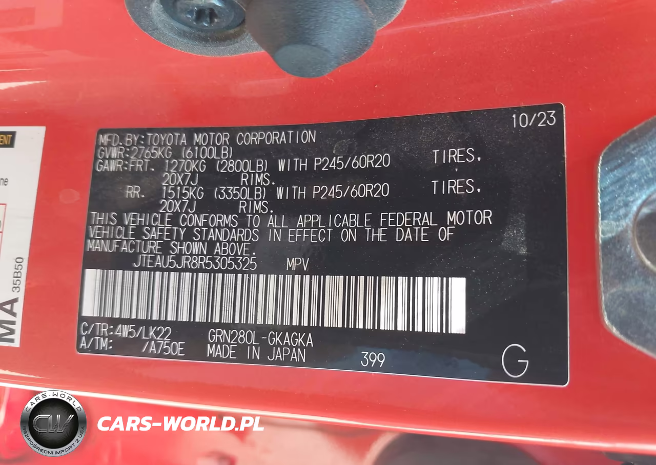 2024 Toyota 4Runner Trd Sport VIN:JTEAU5JR8R5305325 - 9
