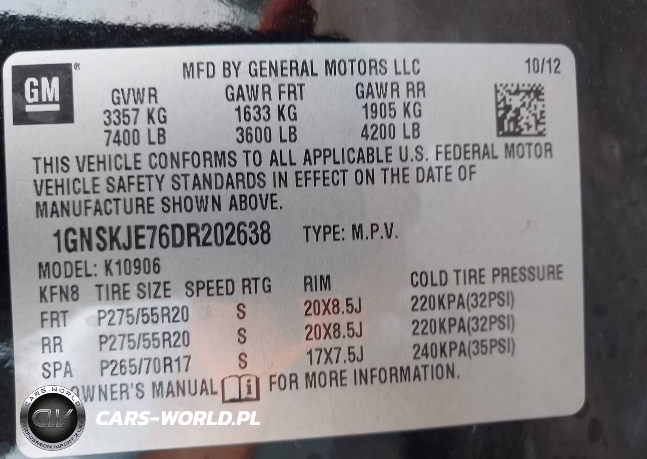 2013 Chevrolet Suburban Lt VIN:1GNSKJE76DR202638 - 9