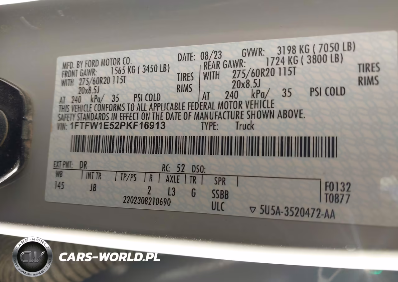 2023 Ford F-150 Xl VIN:1FTFW1E52PKF16913 - 9