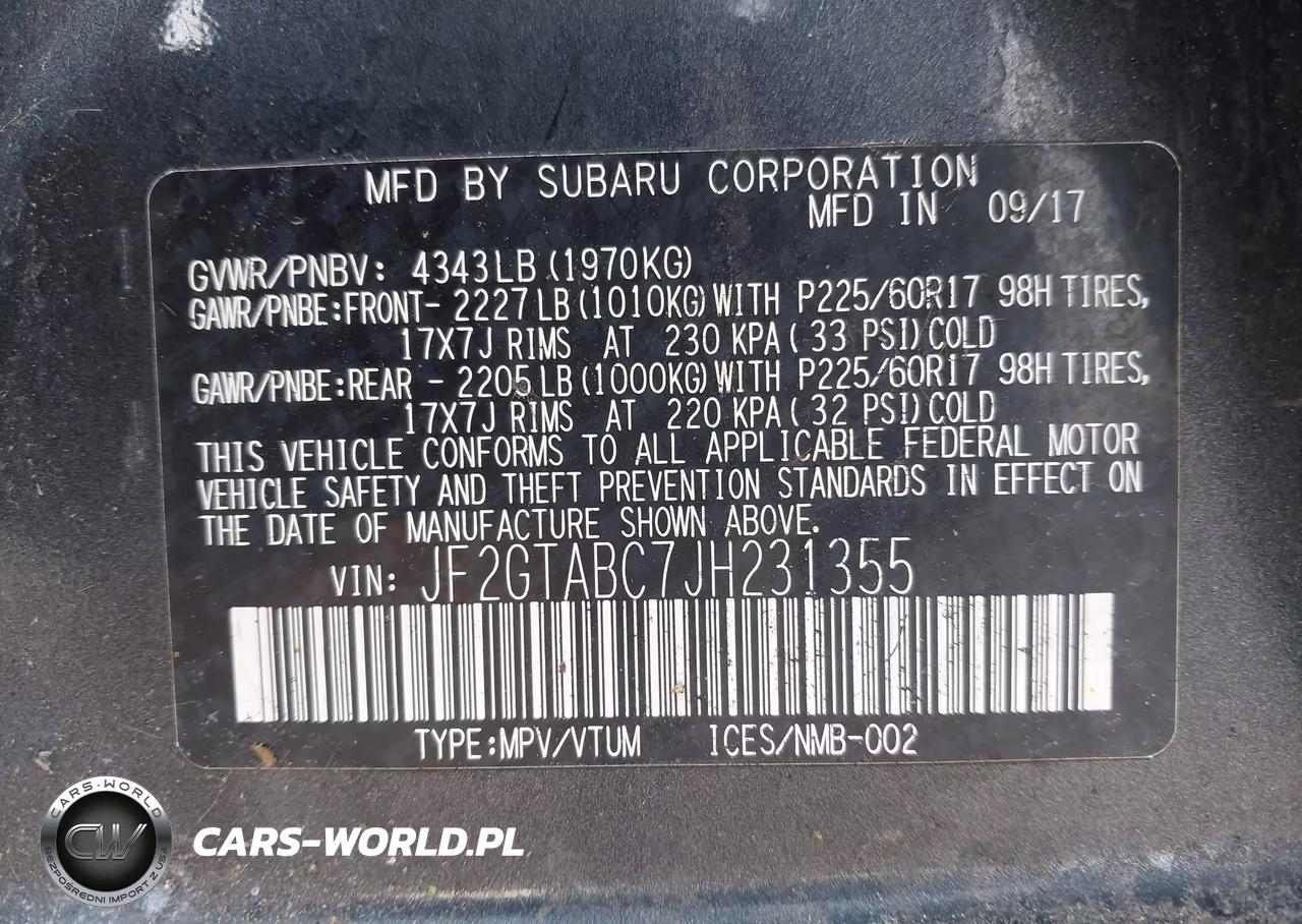 2018 Subaru Crosstrek 2.0I Premium VIN:JF2GTABC7JH231355 - 9
