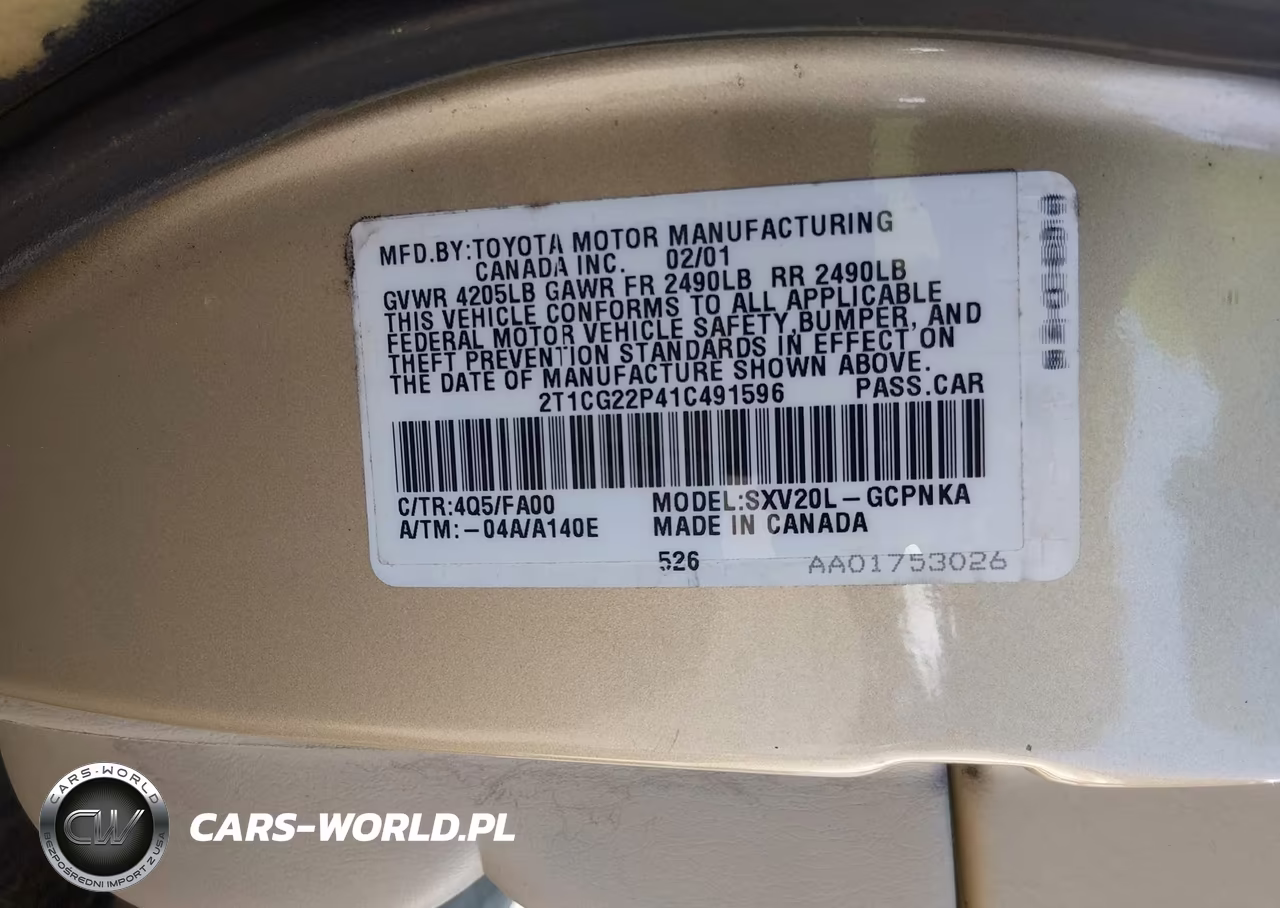 2001 Toyota Camry Solara Se VIN:2T1CG22P41C491596 - 9