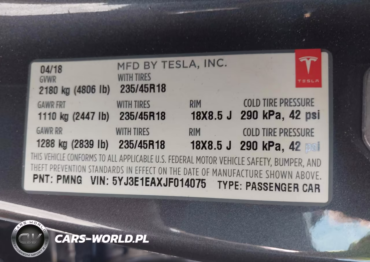 2018 Tesla Model 3 Long Range-Mid Range VIN:5YJ3E1EAXJF014075 - 9