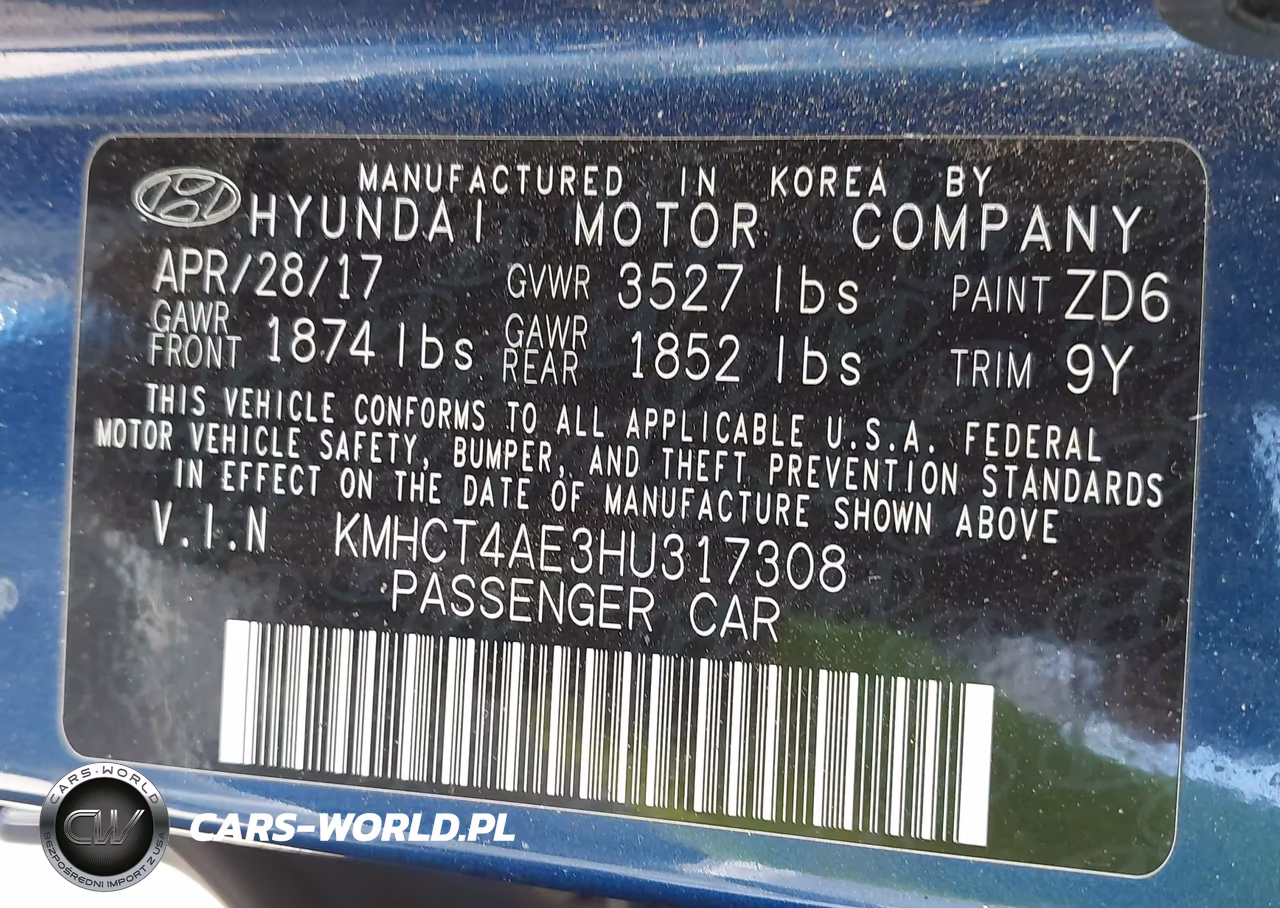 2017 Hyundai Accent Se VIN:KMHCT4AE3HU317308 - 9