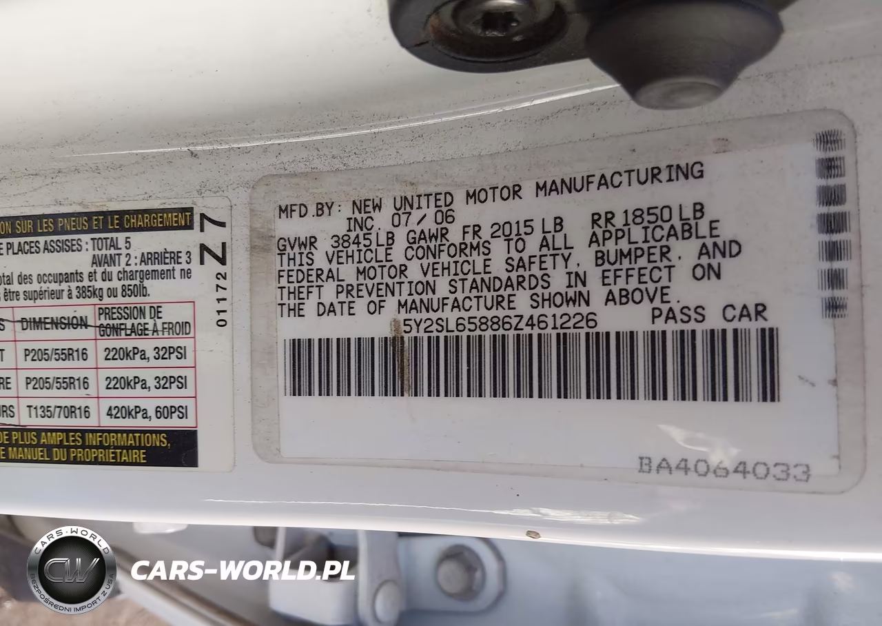2006 Pontiac Vibe VIN:5Y2SL65886Z461226 - 9