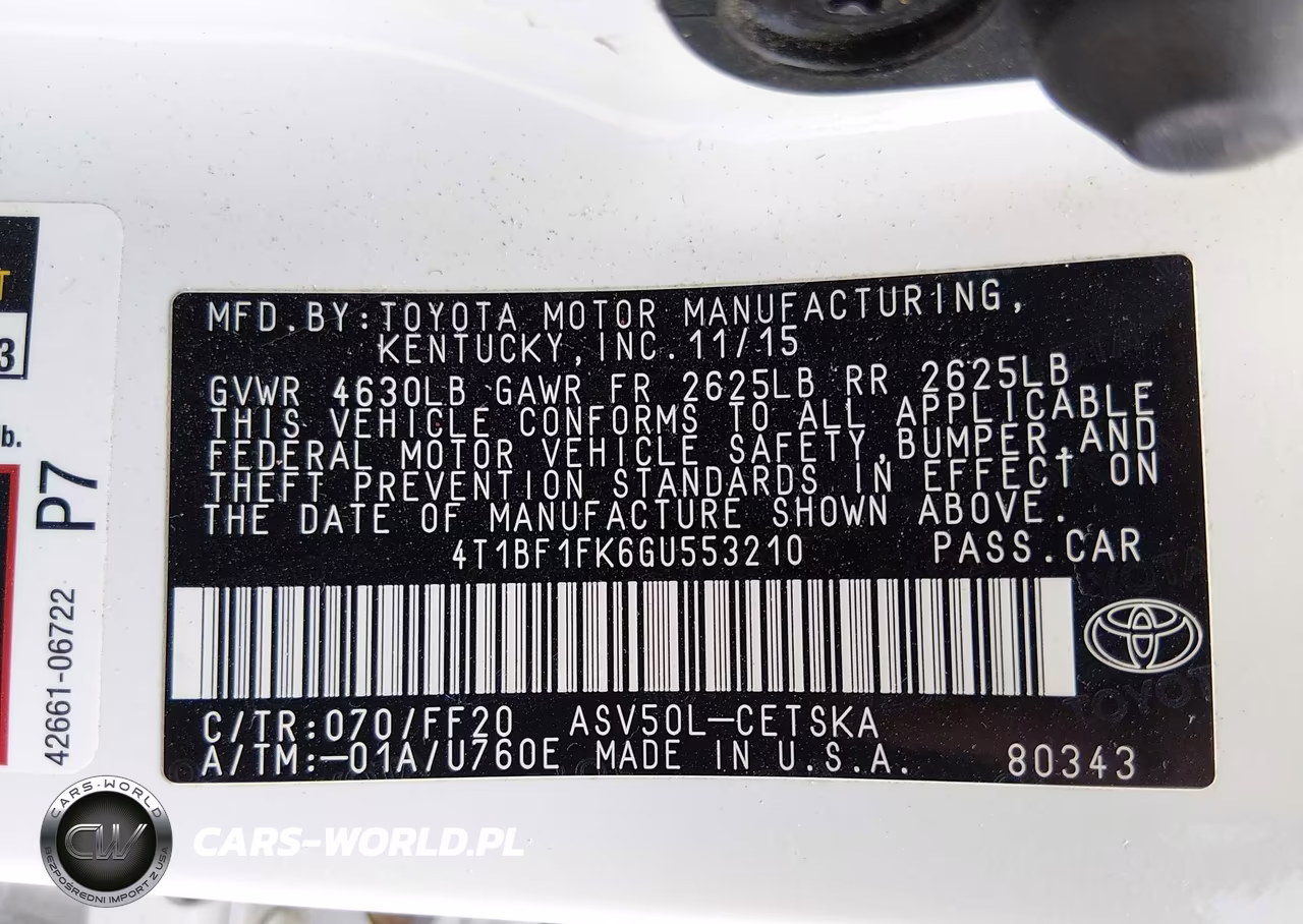 2016 Toyota Camry Se VIN:4T1BF1FK6GU553210 - 9