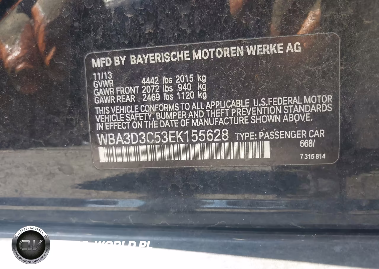 2014 BMW 328D VIN:WBA3D3C53EK155628 - 9