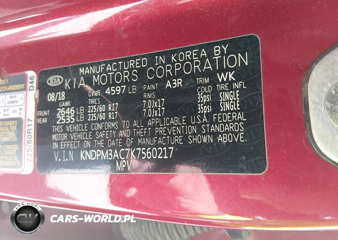 2019 Kia Sportage Lx VIN:KNDPM3AC7K7560217 - 9