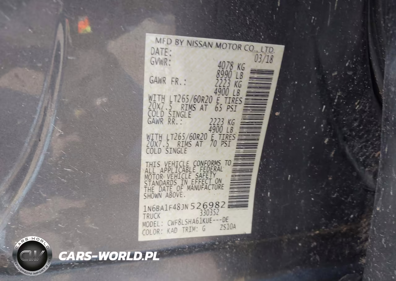 2018 Nissan Titan Xd Sv Diesel VIN:1N6BA1F48JN526982 - 9
