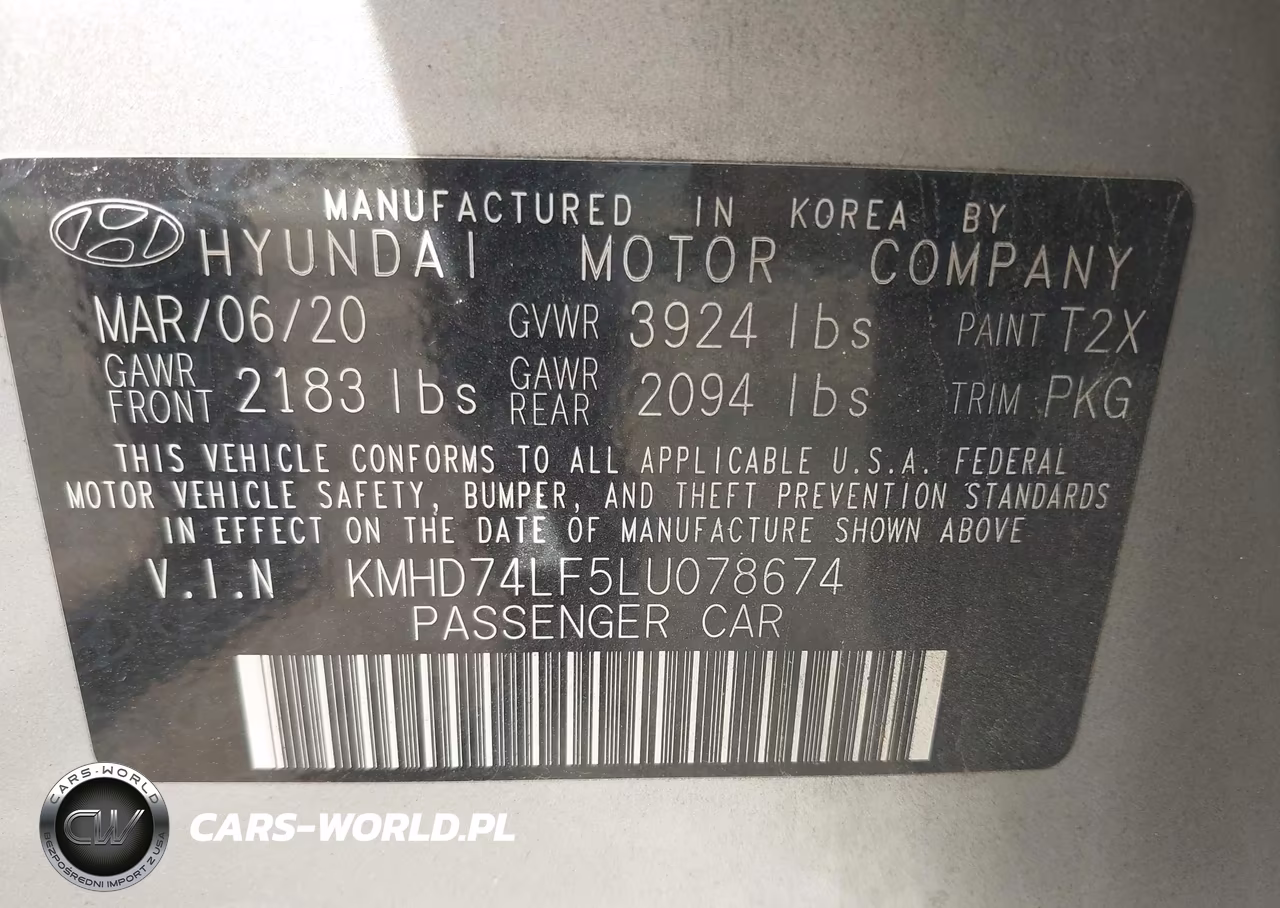 2020 Hyundai Elantra Se VIN:KMHD74LF5LU078674 - 9
