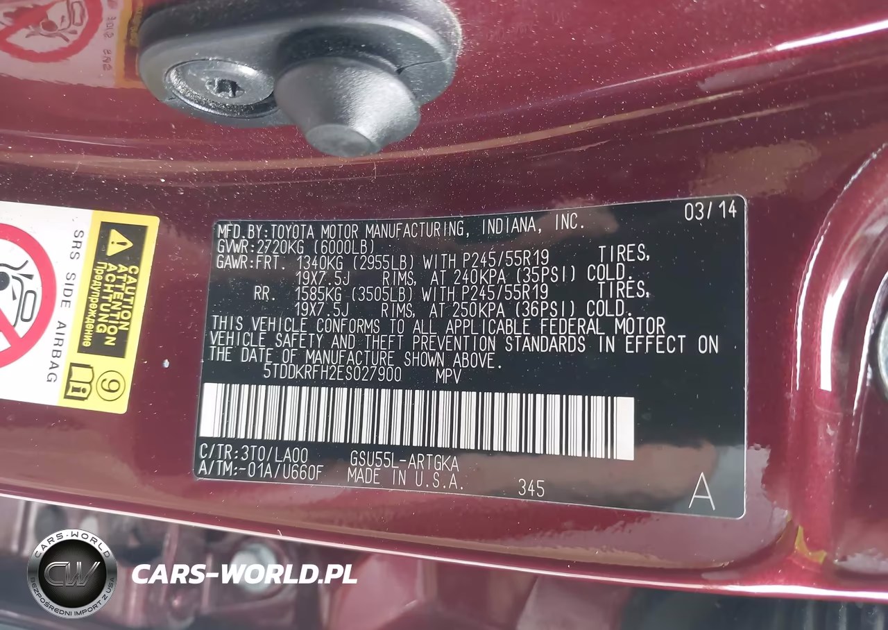 2014 Toyota Highlander Limited Platinum V6 VIN:5TDDKRFH2ES027900 - 9