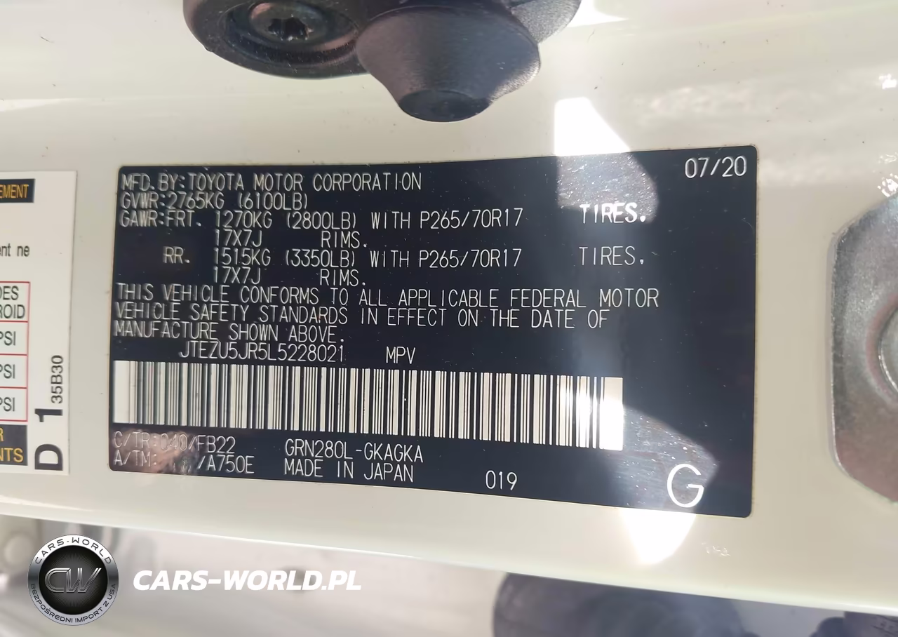 2020 Toyota 4Runner Sr5 VIN:JTEZU5JR5L5228021 - 9