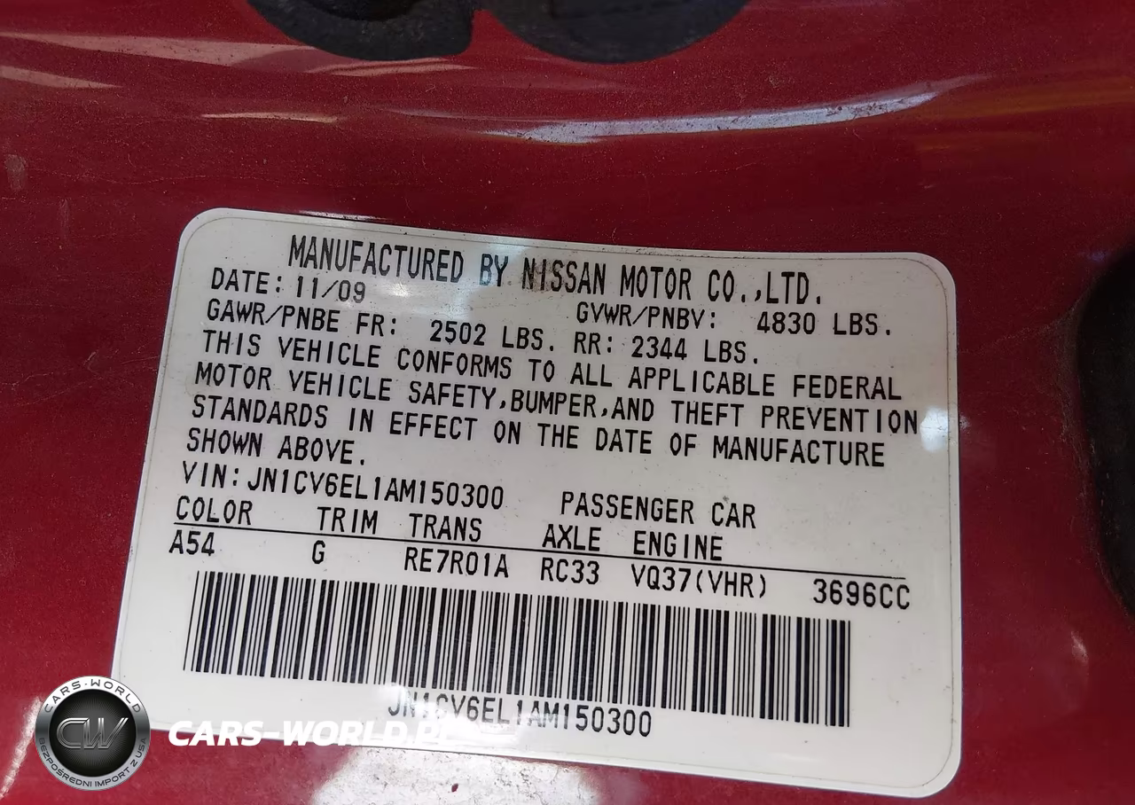 2010 Infiniti G37X VIN:JN1CV6EL1AM150300 - 9