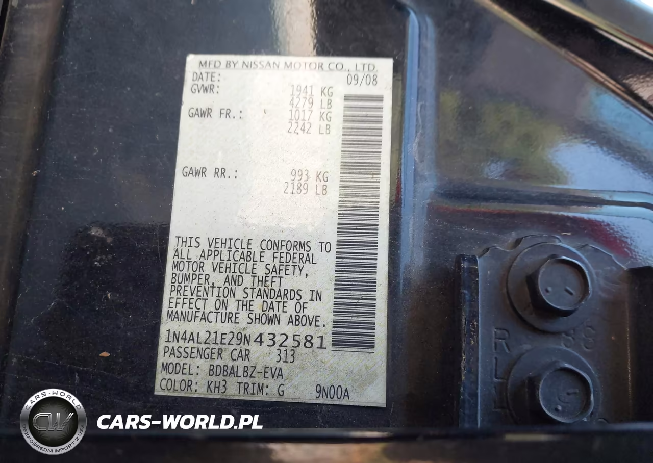 2009 Nissan Altima 2.5 S VIN:1N4AL21E29N432581 - 9