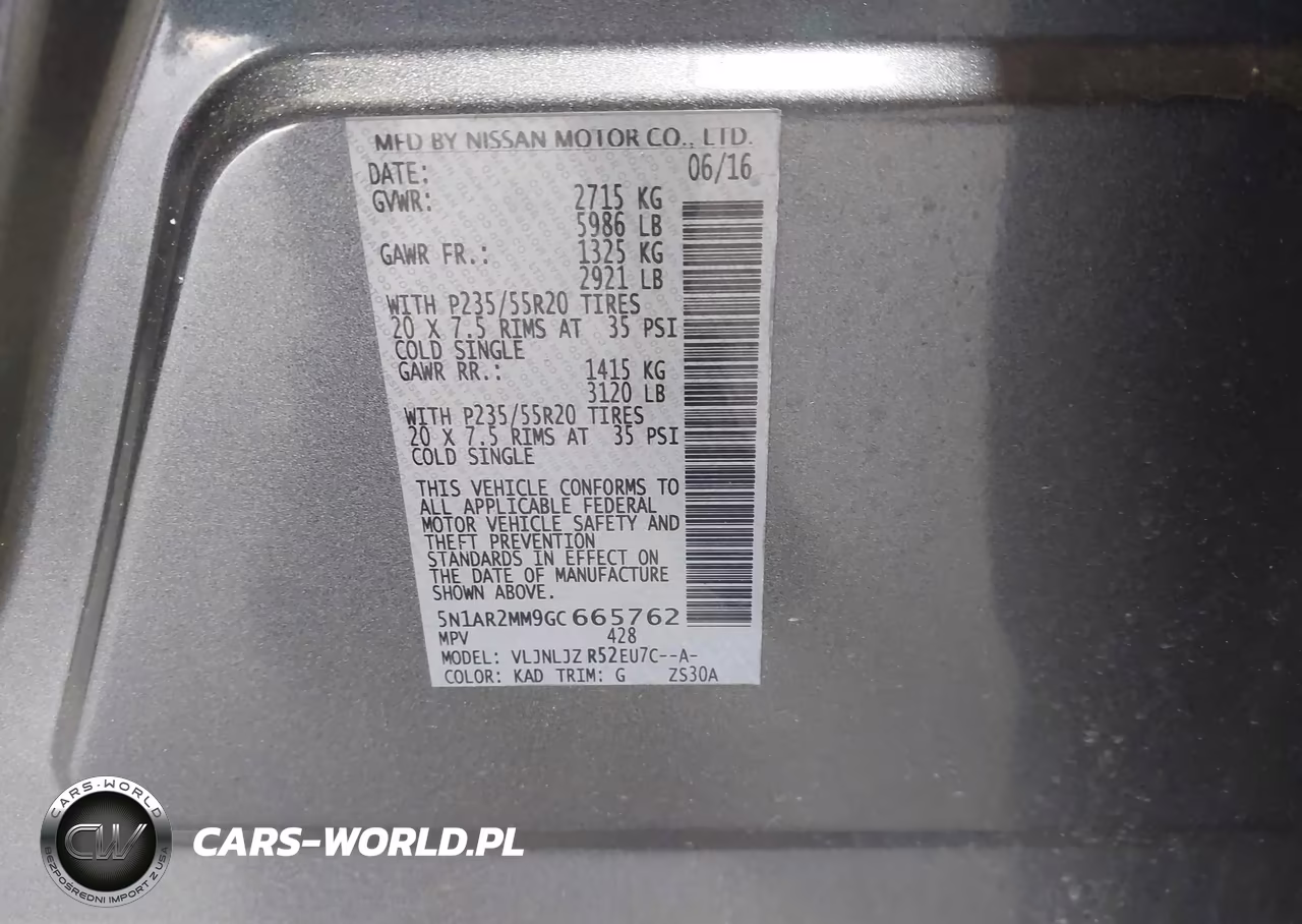 2016 Nissan Pathfinder Platinum VIN:5N1AR2MM9GC665762 - 9