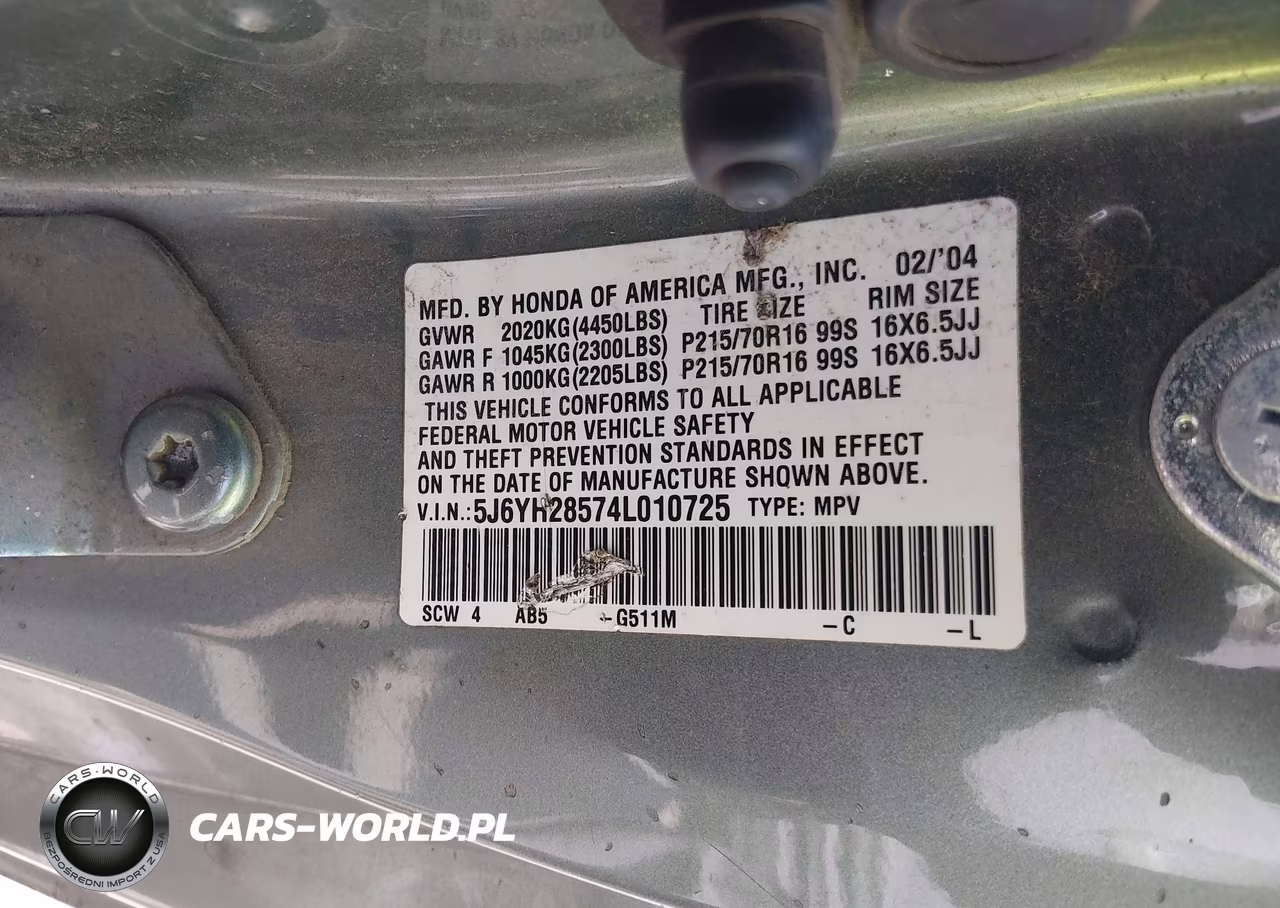 2004 Honda Element Ex VIN:5J6YH28574L010725 - 9