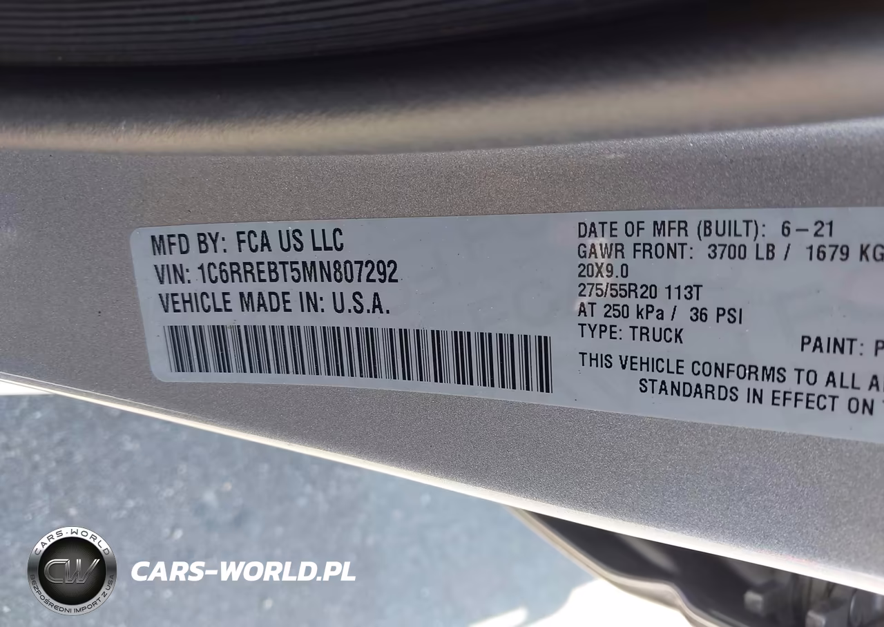 2021 Ram 1500 Big Horn 4X2 6'4 Box VIN:1C6RREBT5MN807292 - 9