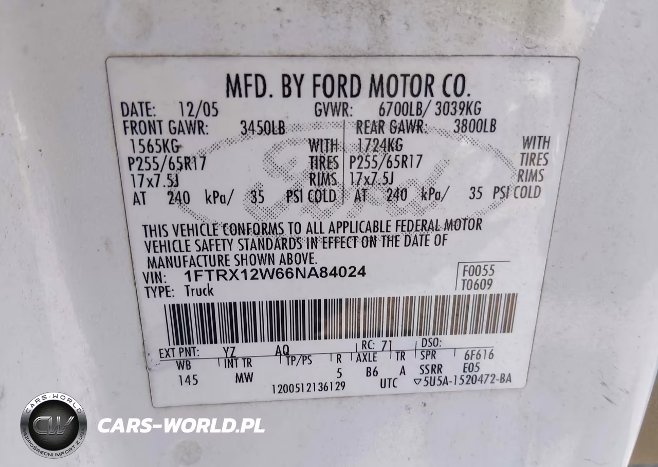 2006 Ford F-150 Stx-Xl-Xlt VIN:1FTRX12W66NA84024 - 9
