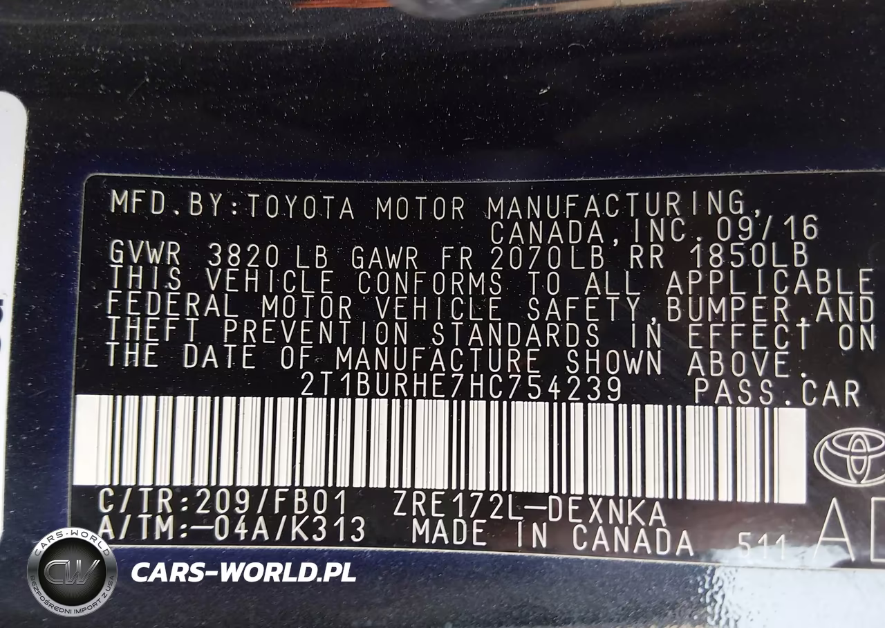 2017 Toyota Corolla Le VIN:2T1BURHE7HC754239 - 9