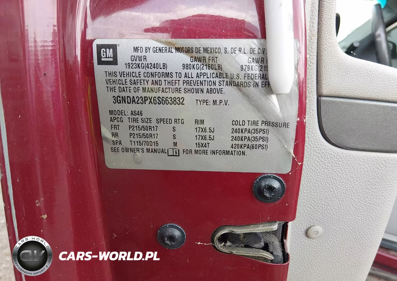 2006 Chevrolet Hhr Lt VIN:3GNDA23PX6S663832 - 9