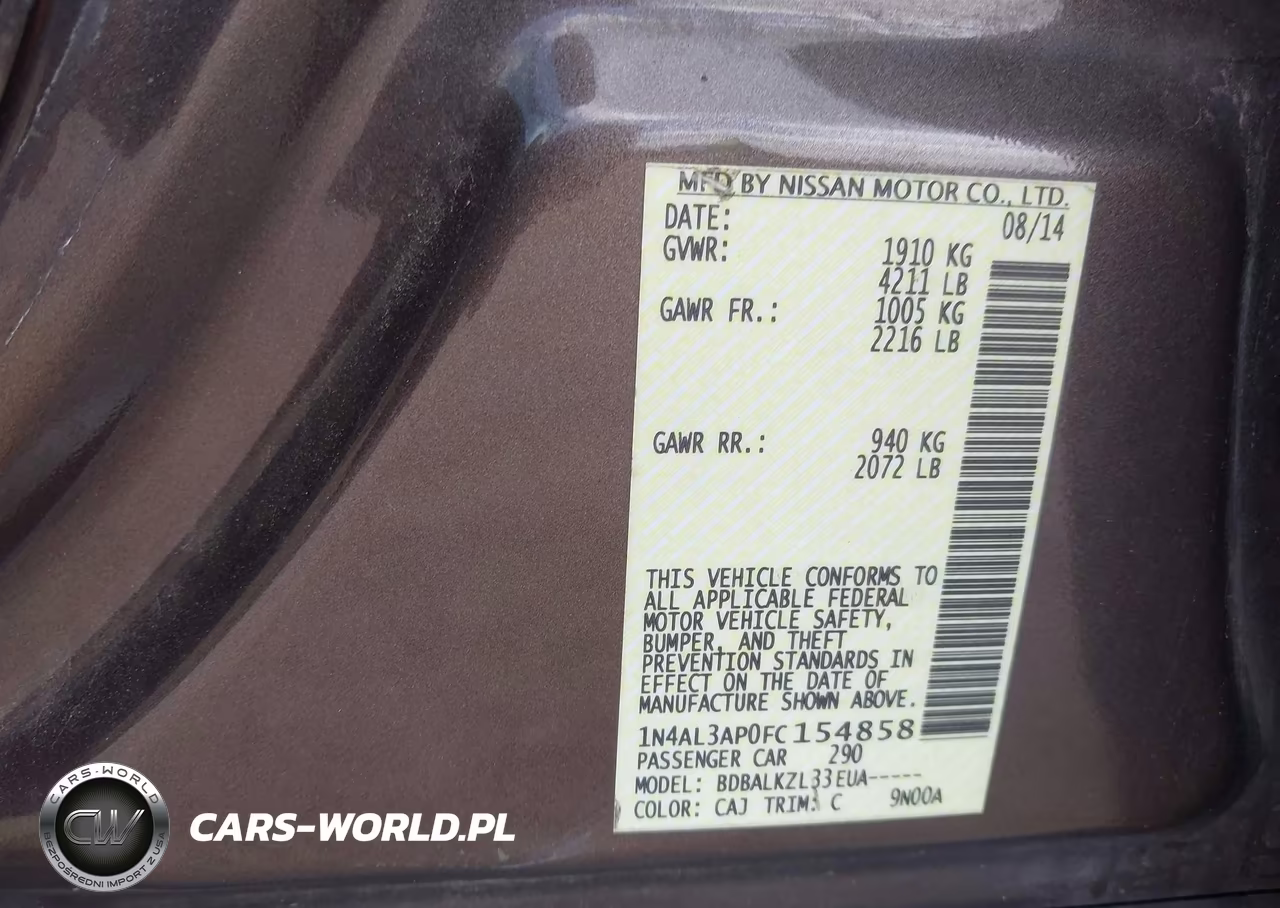 2015 Nissan Altima 2.5 Sv VIN:1N4AL3AP0FC154858 - 9