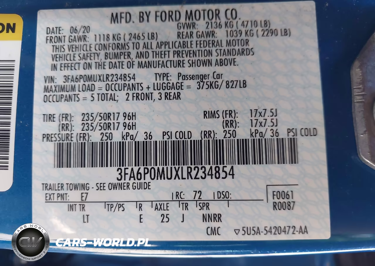 2020 Ford Fusion Hybrid Sel VIN:3FA6P0MUXLR234854 - 9