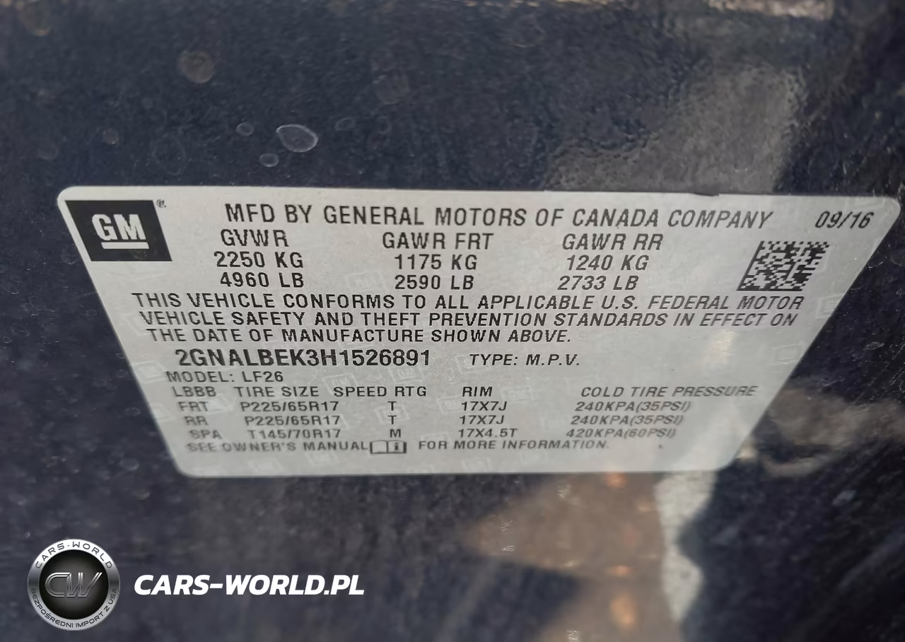 2017 Chevrolet Equinox Ls VIN:2GNALBEK3H1526891 - 9