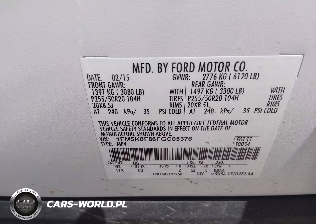 2015 Ford Explorer Limited VIN:1FM5K8F86FGC05376 - 9