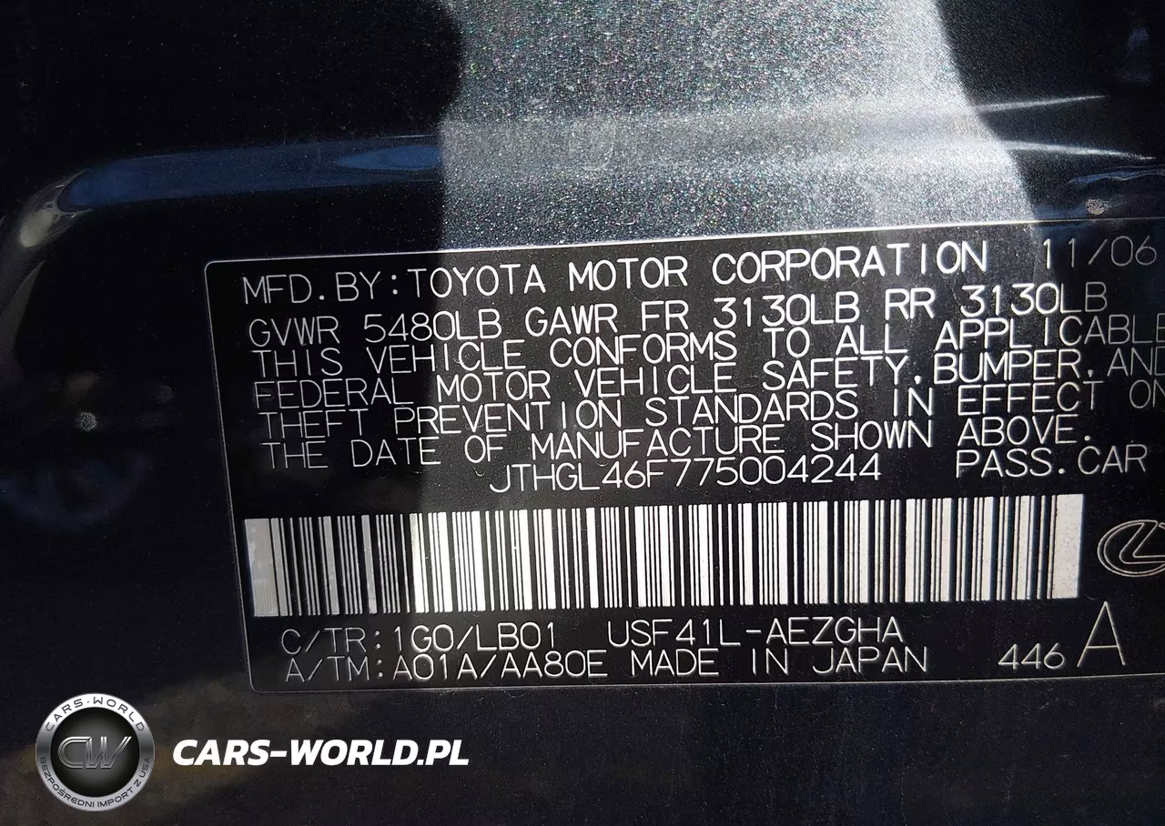 2007 Lexus Ls 460 L VIN:JTHGL46F775004244 - 9