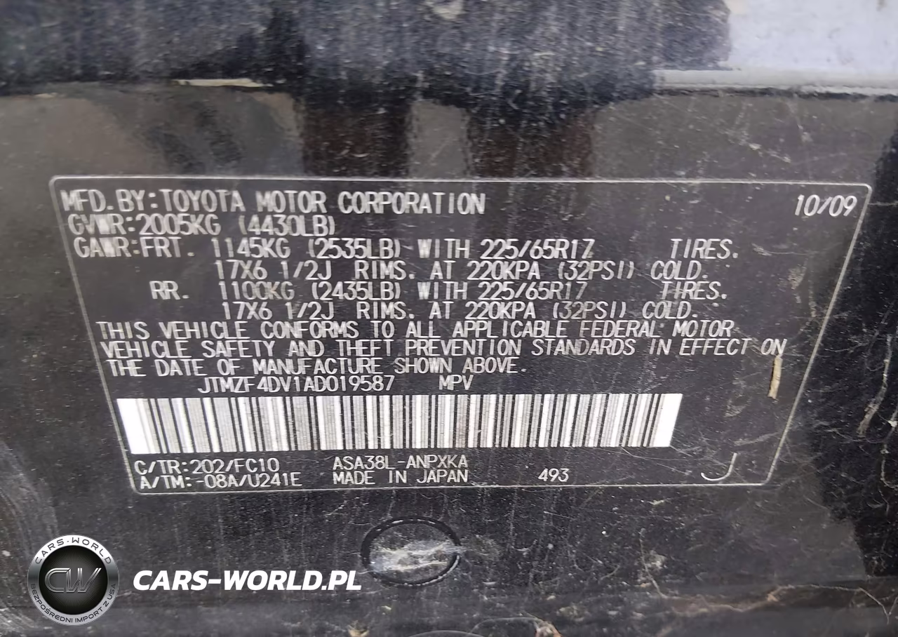 2010 Toyota Rav4 VIN:JTMZF4DV1AD019587 - 9