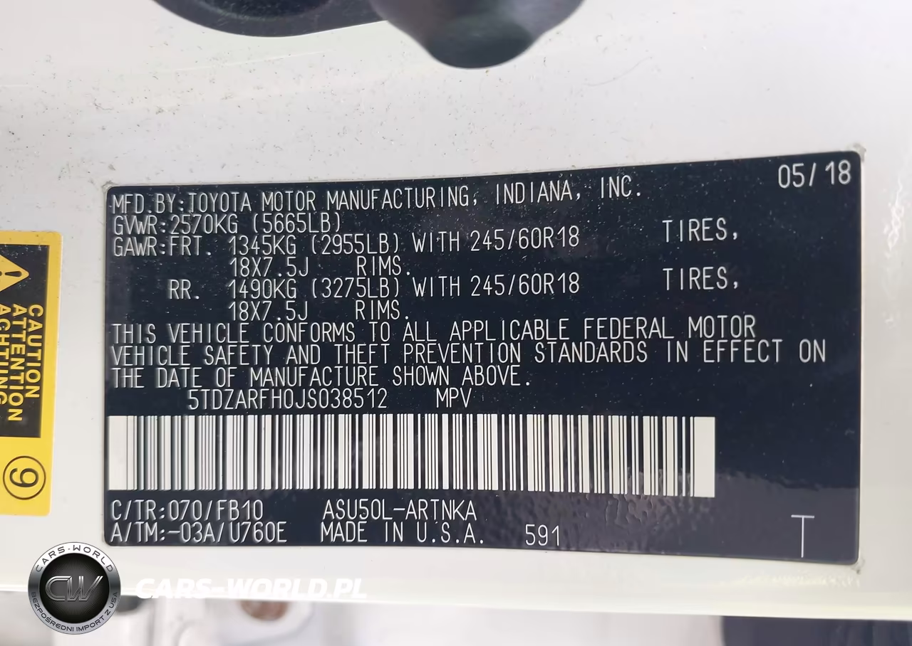 2018 Toyota Highlander Le VIN:5TDZARFH0JS038512 - 9