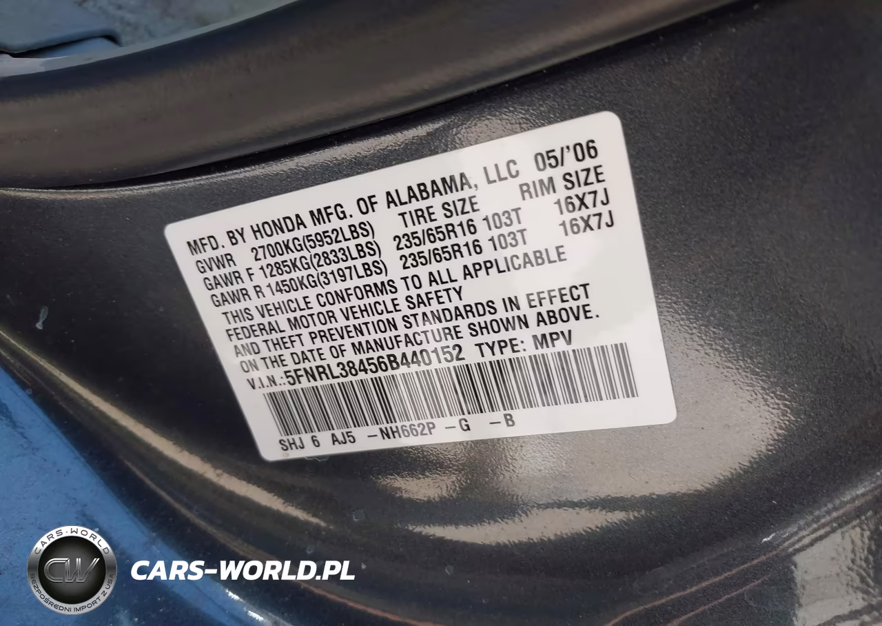 2006 Honda Odyssey Ex VIN:5FNRL38456B440152 - 9
