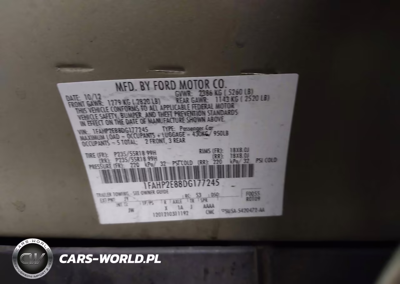 2013 Ford Taurus Sel VIN:1FAHP2E88DG177245 - 9