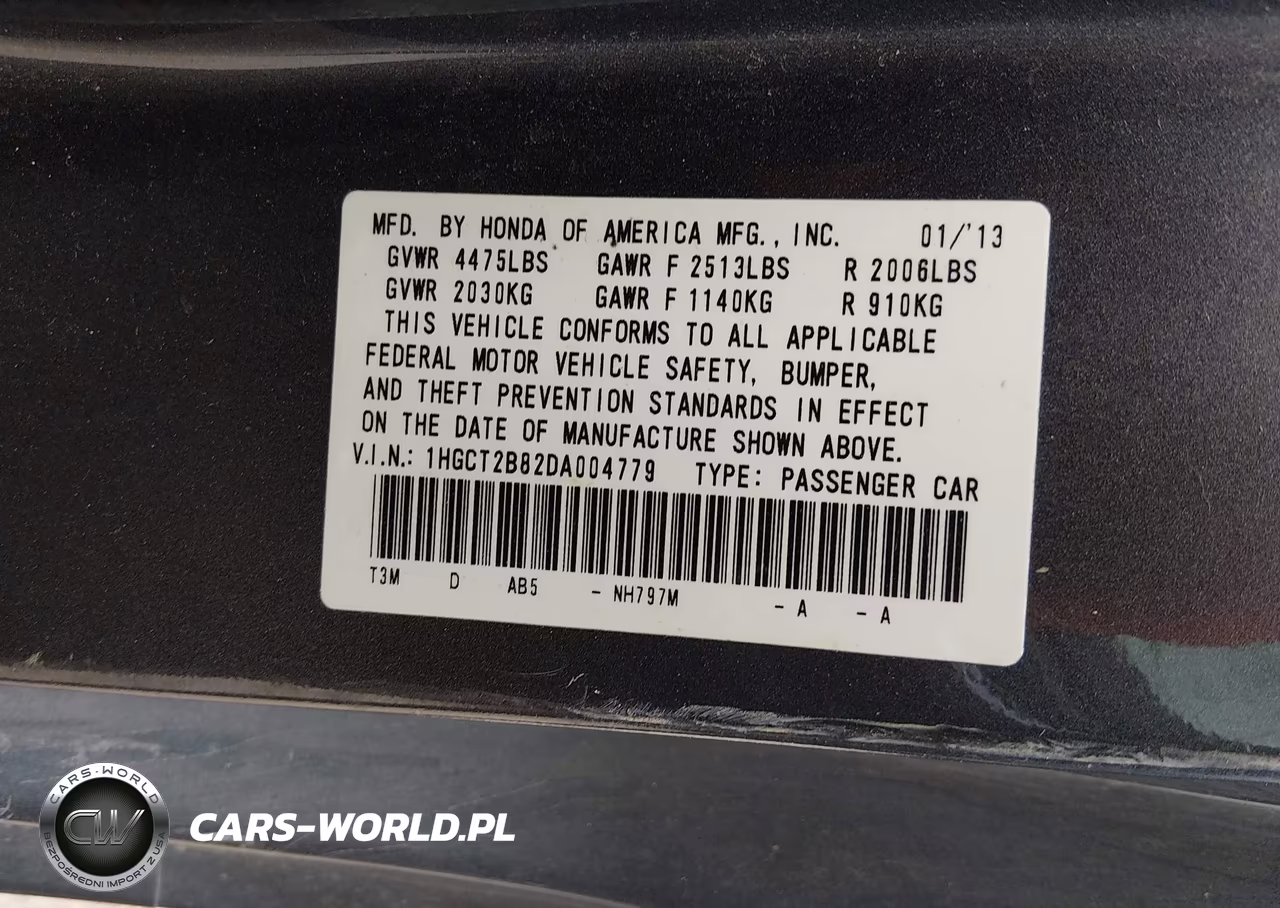 2013 Honda Accord Ex-L V-6 VIN:1HGCT2B82DA004779 - 9