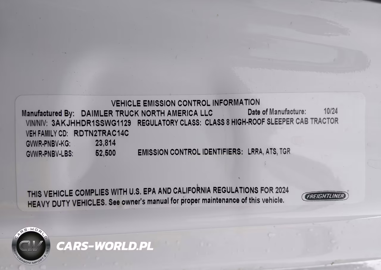 2025 Freightliner New Cascadia 126 VIN:3AKJHHDR1SSWG1129 - 9