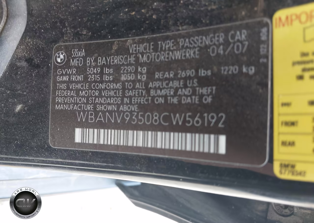 2008 BMW 535Xi VIN:WBANV93508CW56192 - 9