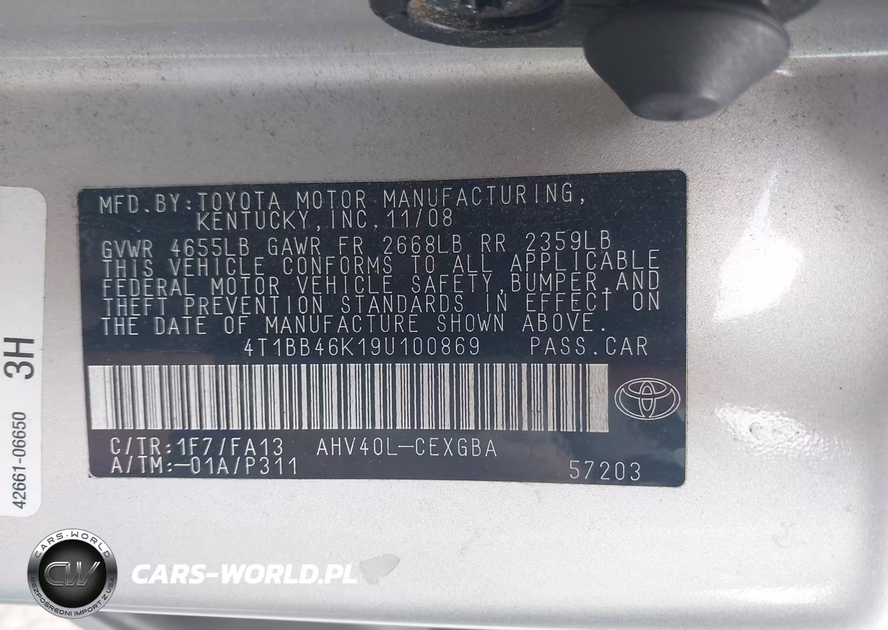 2009 Toyota Camry Hybrid VIN:4T1BB46K19U100869 - 9