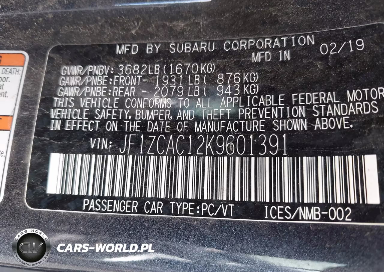 2019 Subaru Brz Limited VIN:JF1ZCAC12K9601391 - 9