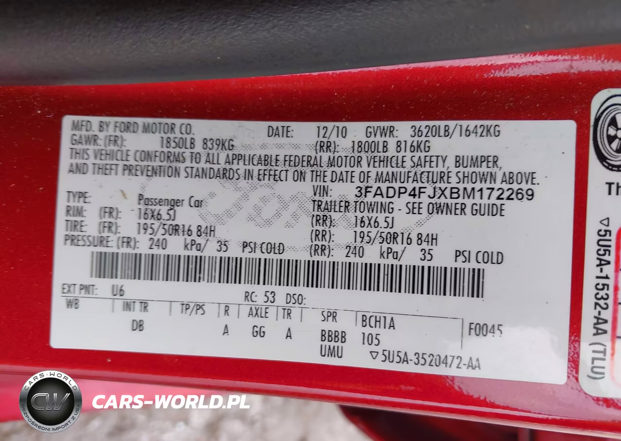 2011 Ford Fiesta Ses VIN:3FADP4FJXBM172269 - 9