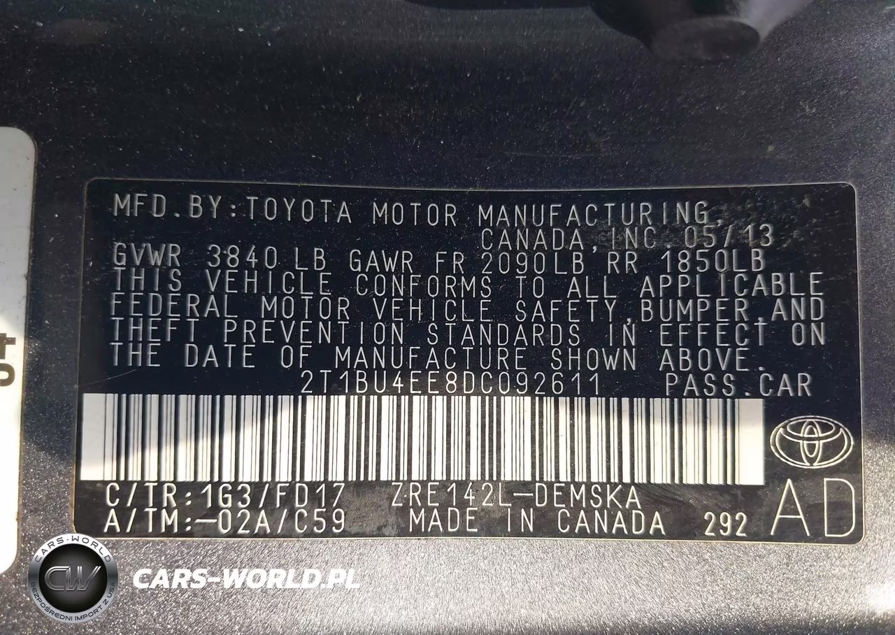 2013 Toyota Corolla S VIN:2T1BU4EE8DC092611 - 9