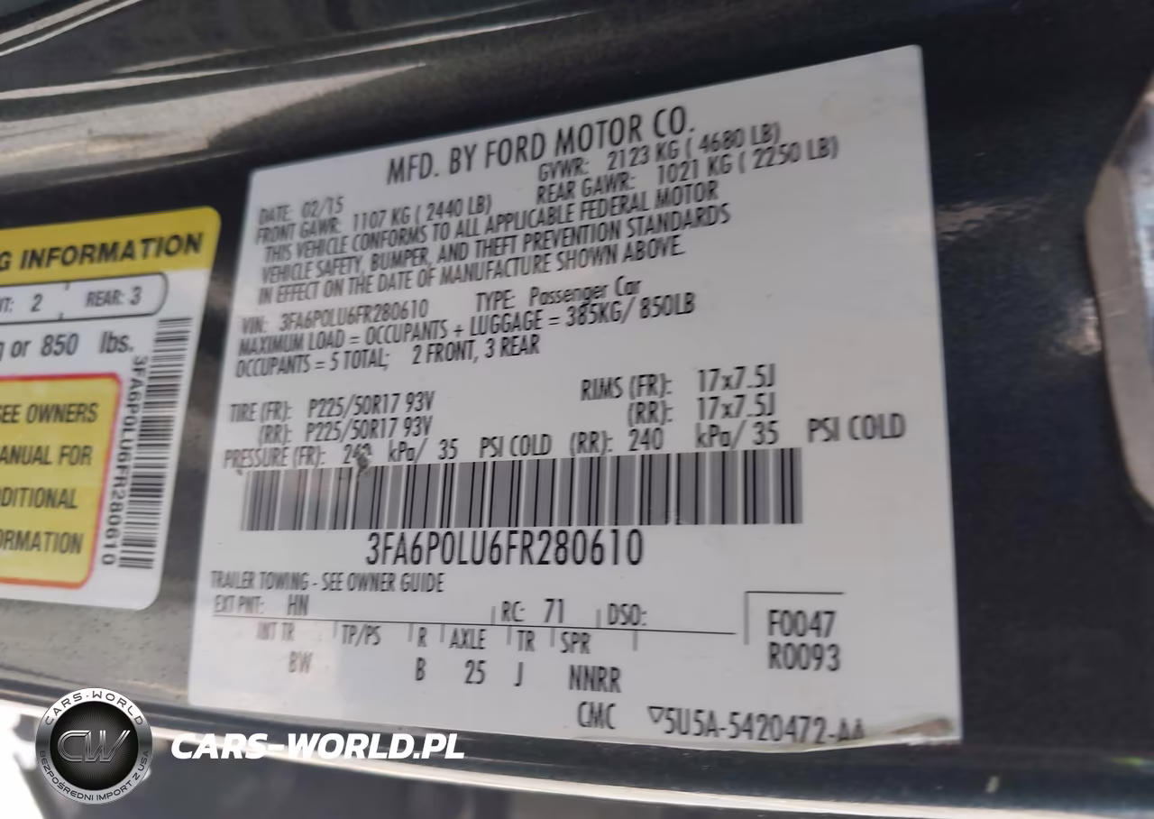 2015 Ford Fusion Hybrid Se VIN:3FA6P0LU6FR280610 - 9