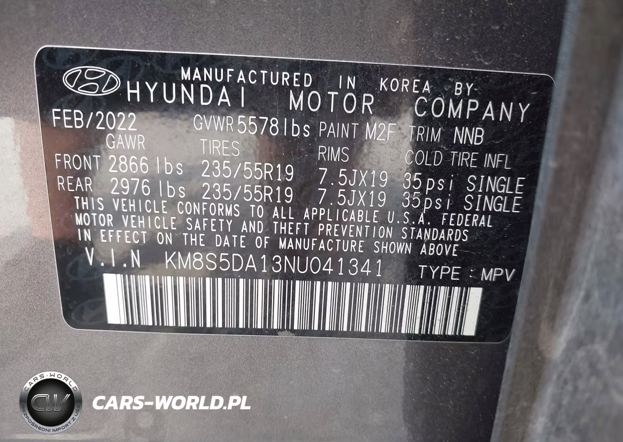 2022 Hyundai Santa Fe Hybrid Limited VIN:KM8S5DA13NU041341 - 9